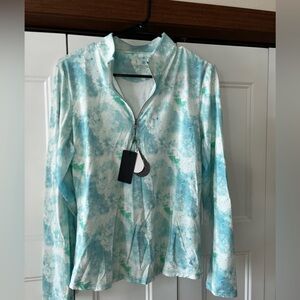 NEW! Adair Blue and Green Active Quarter Zip Pullover